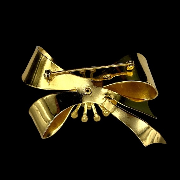 Vintage Coro signed Gold tone Bow ladies Brooch Pin - Picture 2 of 6